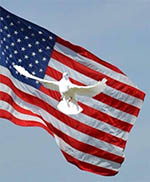 flag and dove